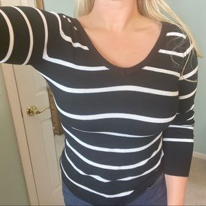 Black and white striped sweater